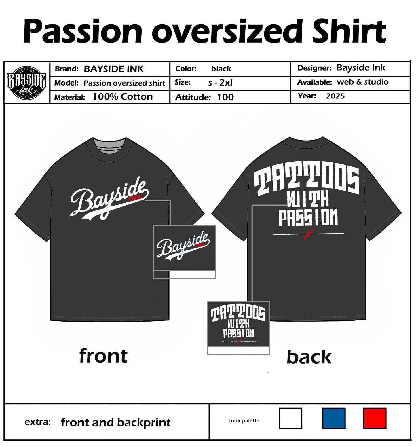 Passion Oversized Tshirt schwarz