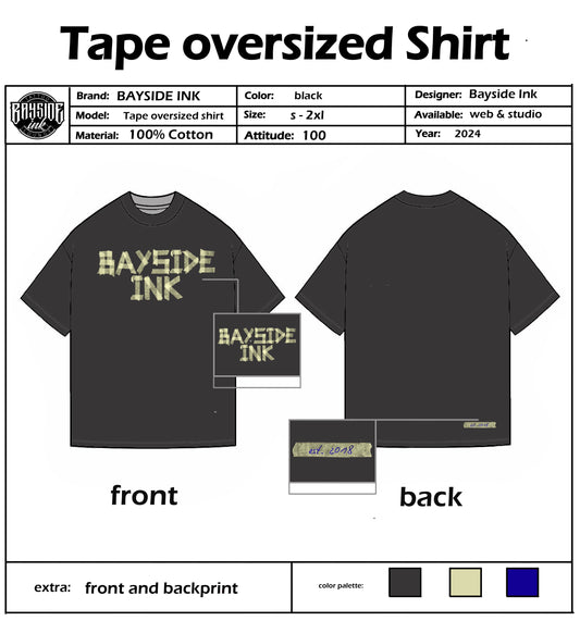 Tape Oversized Tshirt schwarz